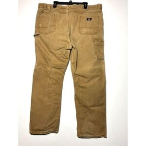 Dickies Mens 44x32 Brown Duck Canvas Carpenter Work Pants 1939RBD Hammer Loop